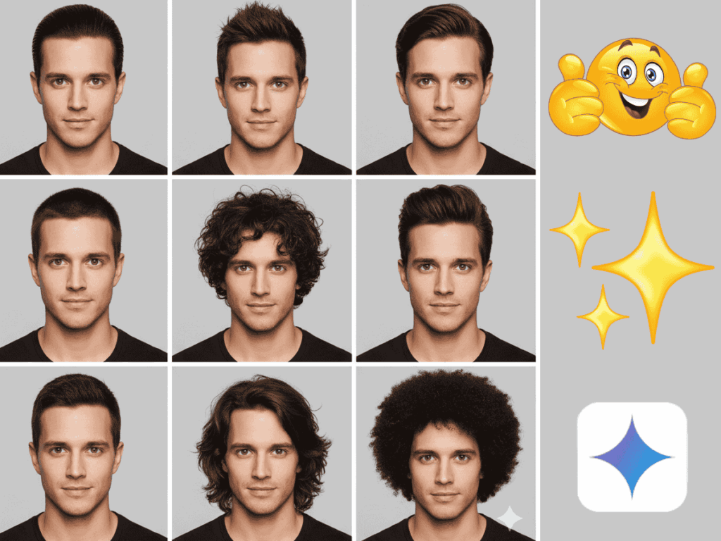 Creating a 3x3 hairstyle grid using Gemini AI