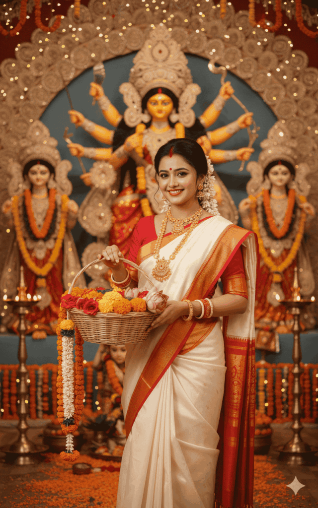 Gemini AI Creates Realistic Images of Girl in Durga Puja