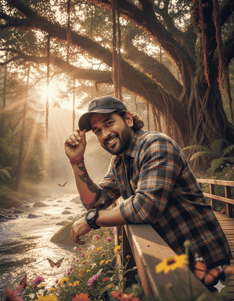 Mountain River Under a Banyan Tree Portrait